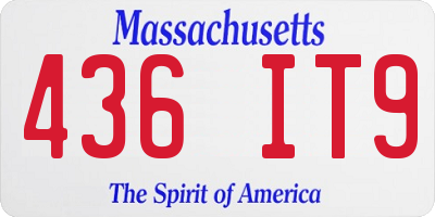 MA license plate 436IT9