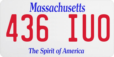 MA license plate 436IU0