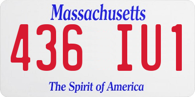 MA license plate 436IU1