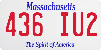 MA license plate 436IU2
