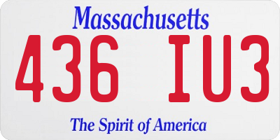 MA license plate 436IU3