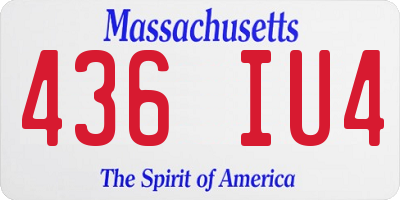 MA license plate 436IU4