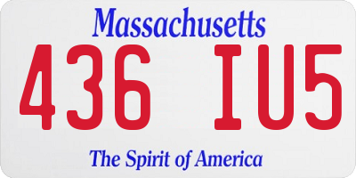 MA license plate 436IU5