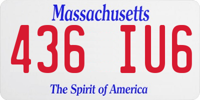 MA license plate 436IU6