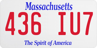 MA license plate 436IU7