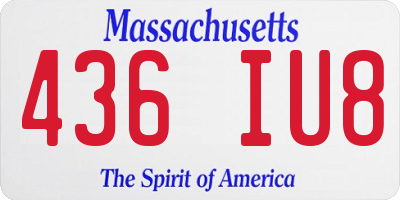 MA license plate 436IU8