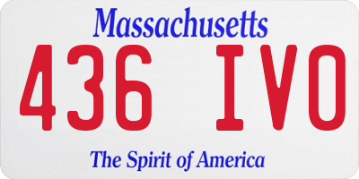 MA license plate 436IV0