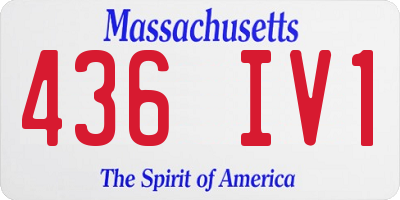 MA license plate 436IV1