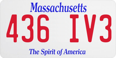 MA license plate 436IV3