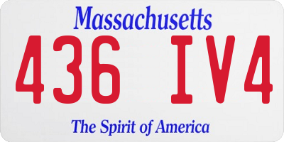 MA license plate 436IV4