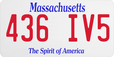 MA license plate 436IV5