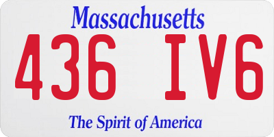 MA license plate 436IV6