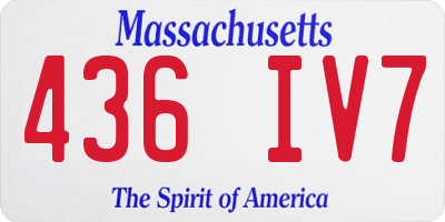 MA license plate 436IV7