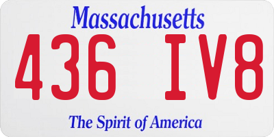 MA license plate 436IV8