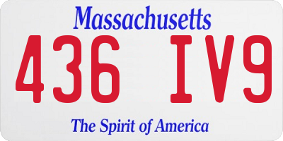 MA license plate 436IV9