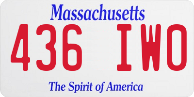 MA license plate 436IW0