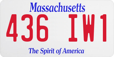 MA license plate 436IW1