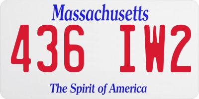 MA license plate 436IW2
