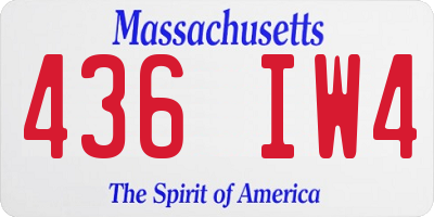 MA license plate 436IW4