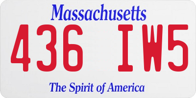 MA license plate 436IW5