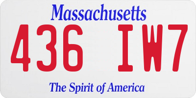 MA license plate 436IW7