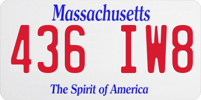 MA license plate 436IW8