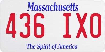 MA license plate 436IX0