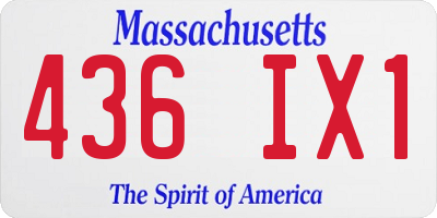 MA license plate 436IX1