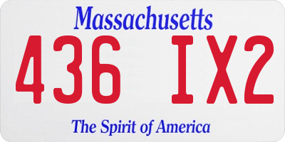 MA license plate 436IX2