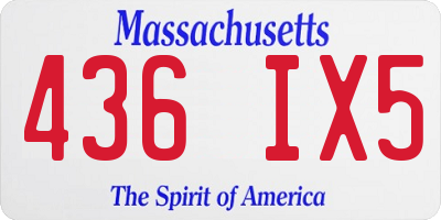 MA license plate 436IX5