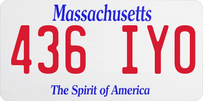 MA license plate 436IY0