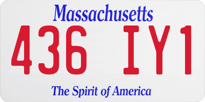 MA license plate 436IY1