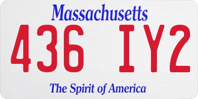MA license plate 436IY2