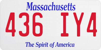MA license plate 436IY4