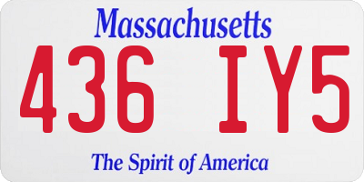 MA license plate 436IY5