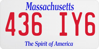 MA license plate 436IY6