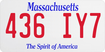 MA license plate 436IY7
