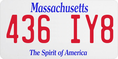 MA license plate 436IY8