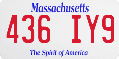MA license plate 436IY9