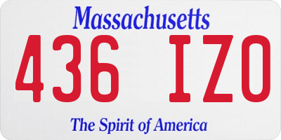 MA license plate 436IZ0