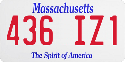 MA license plate 436IZ1