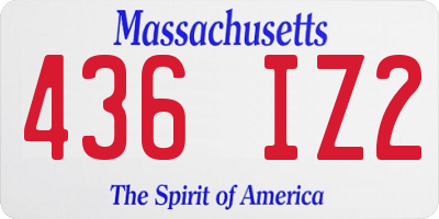 MA license plate 436IZ2
