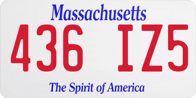MA license plate 436IZ5