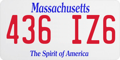 MA license plate 436IZ6