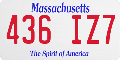 MA license plate 436IZ7