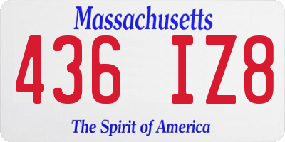 MA license plate 436IZ8