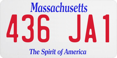 MA license plate 436JA1