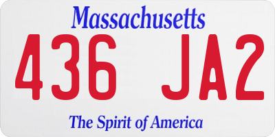 MA license plate 436JA2