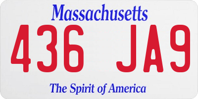 MA license plate 436JA9