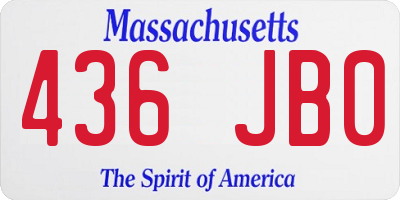 MA license plate 436JB0